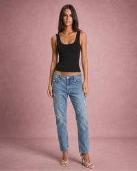 Lucy | Scoop Neck Ribbed Cotton Tank Top
