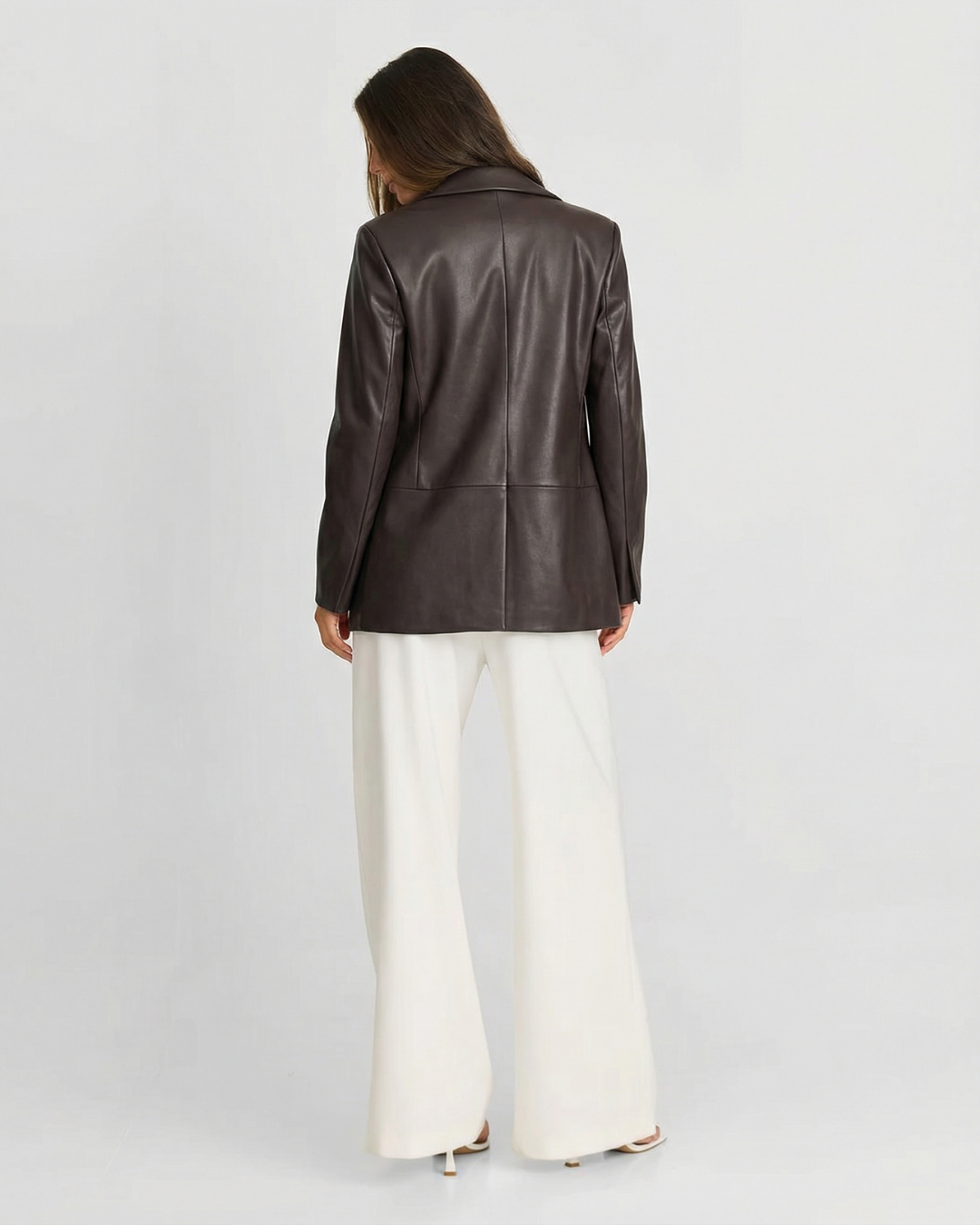 Nicole | Oversized Faux Leather Blazer