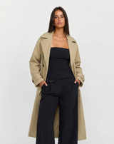 Brianna | Longline Double-Breasted Trench Coat