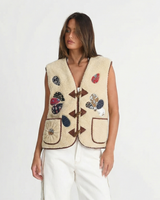 Marnie | Patchwork Toggle-Front Knit Vest