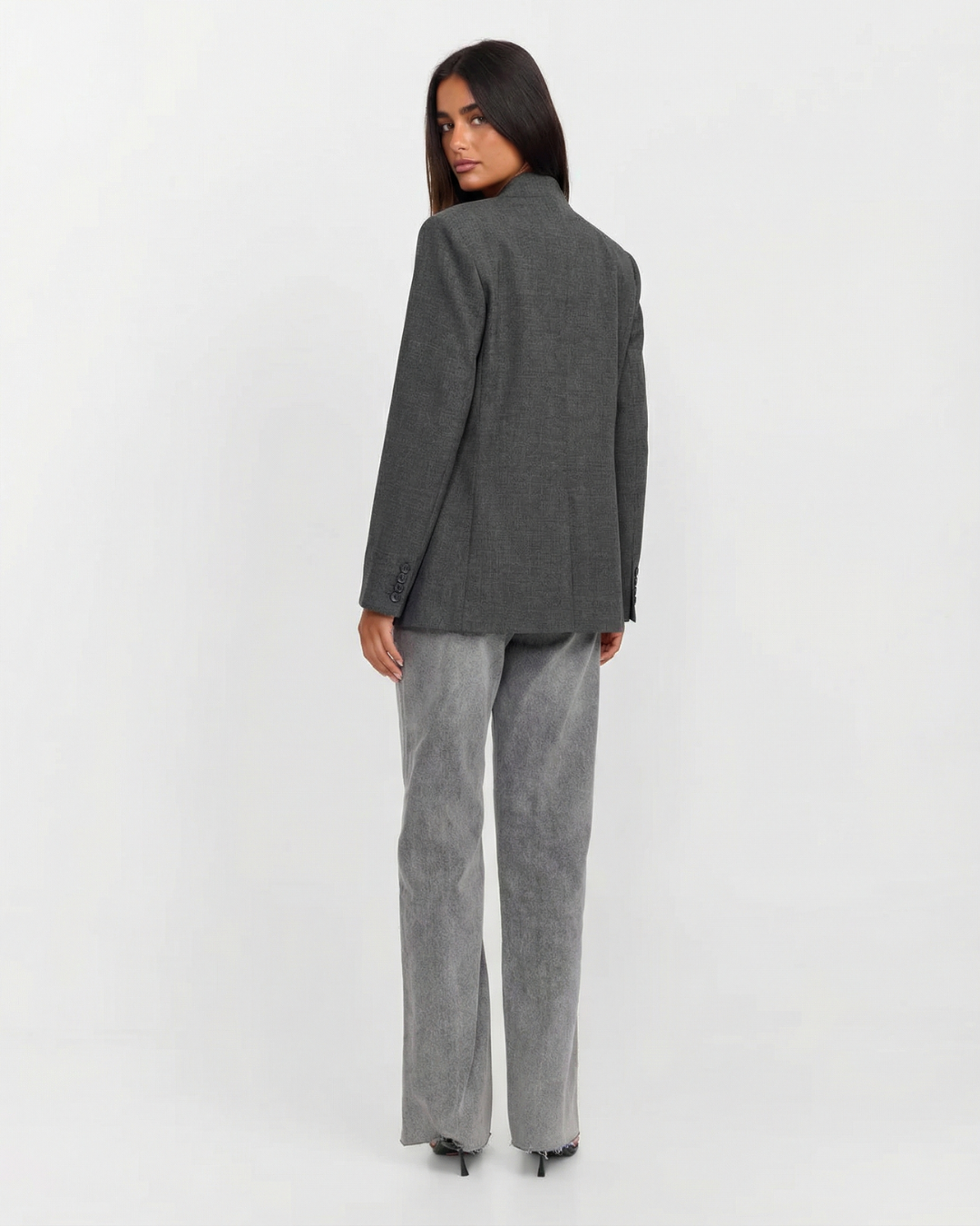 Isla | Stand Collar Asymmetric Tailored Blazer