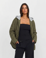 Matilda | Hooded Diamond Quilted Jacket