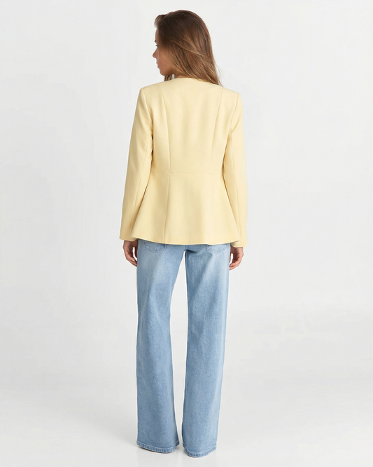 Lottie | Summer Fitted Blazer Pale Yellow