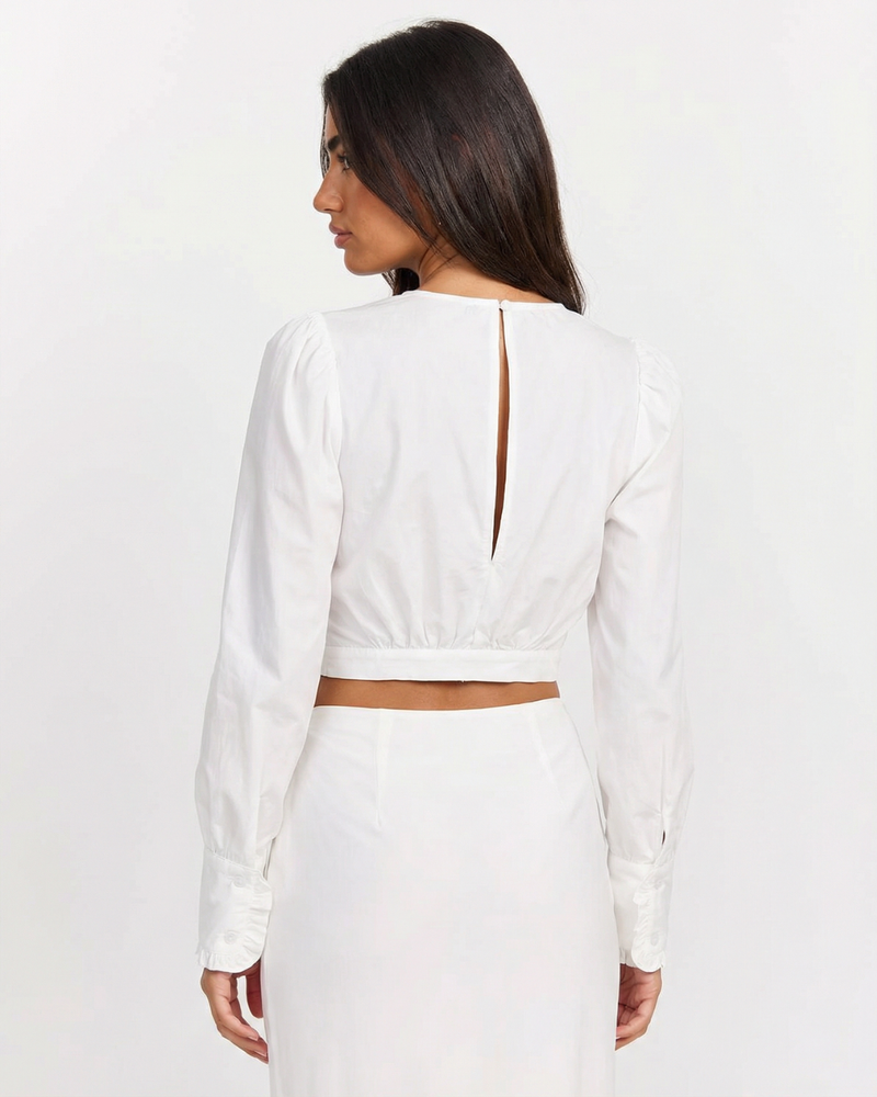 Juno | white puff sleeve top