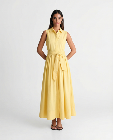Lena | Sleeveless Belted Shirt Dress