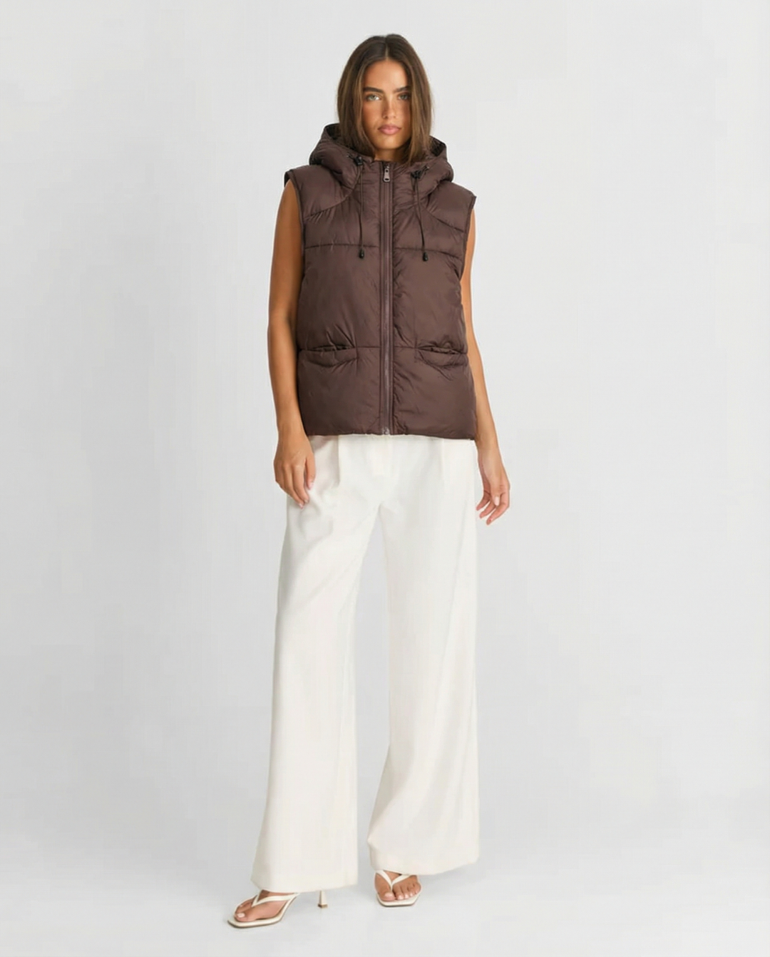 Bella | Hooded Cropped Puffer Vest