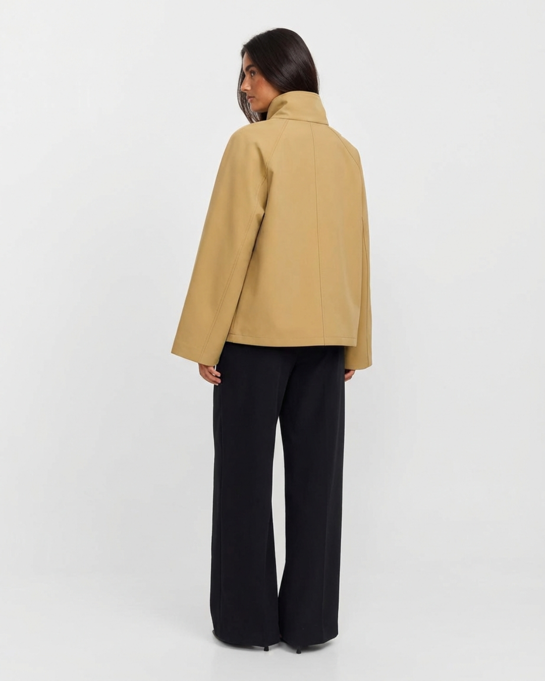 Thea | Oversized Blazer Camel Wool Blend Collared