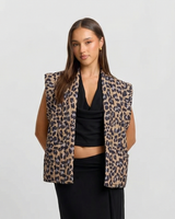Zoe | Leopard Print Quilted Vest