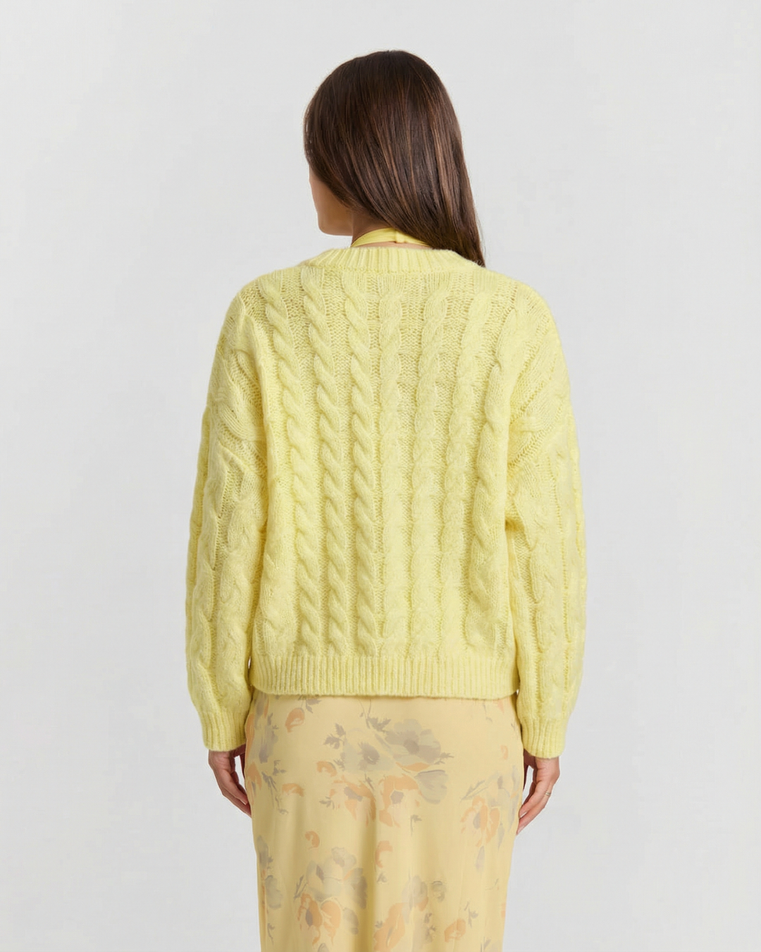 Thea | Knitted Top Cable Cream Long Sleeve