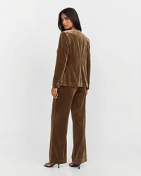Esme | Velvet Deep V-Neck Blazer Wide Leg Co-ord Set