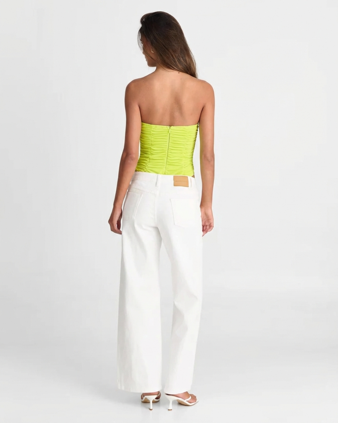 Elodie | Sweetheart Neck Strapless Fully Ruched Bodycon Jersey Tube Top in Yellow