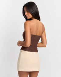 Nicole | Ruched Button Bandeau Top