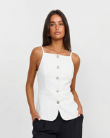 Ivy | White Square Neck Waistcoat