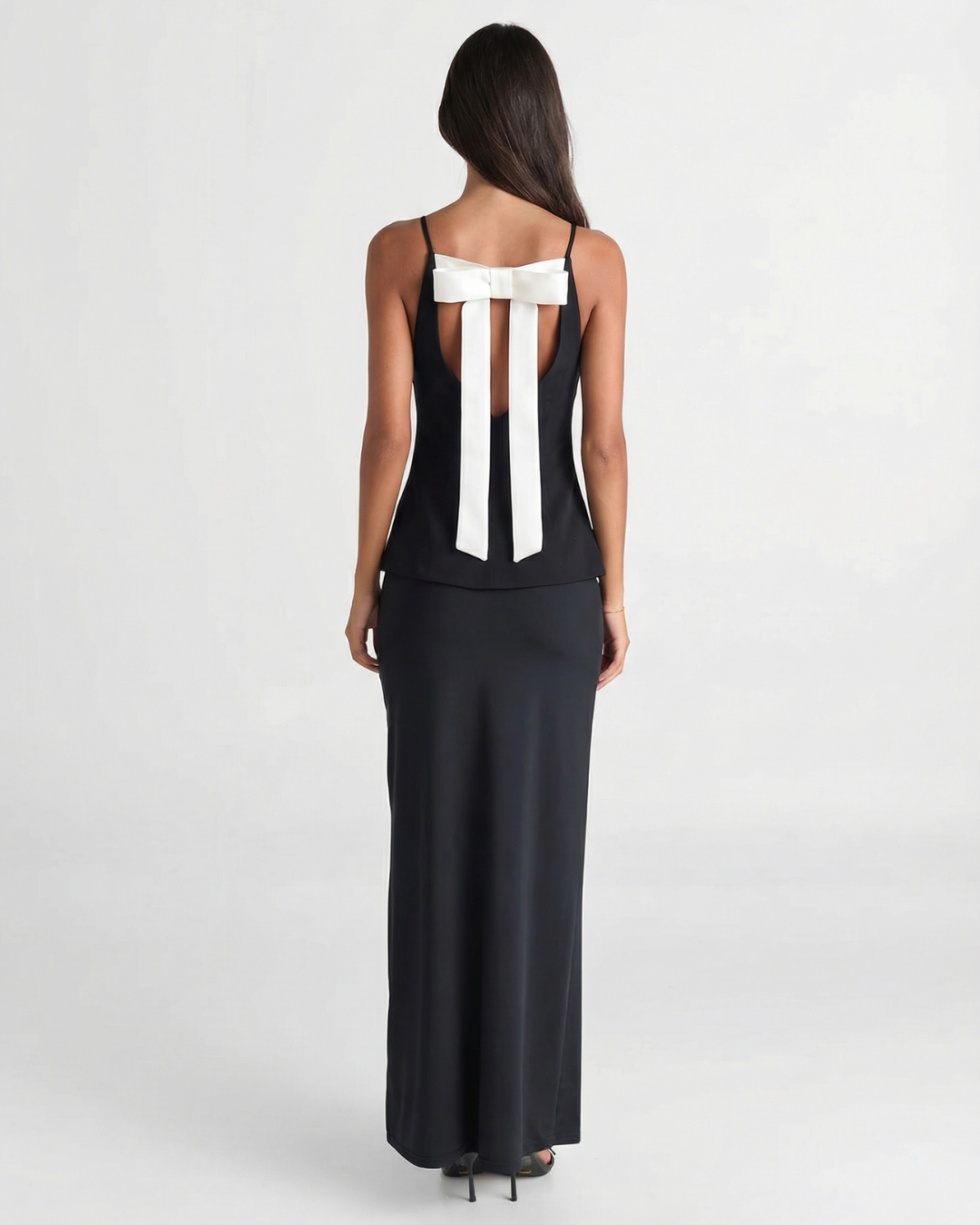 Viola | Square Neck Cami Top Black Sleeveless Fitted