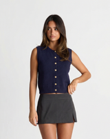 Scarlett | Cropped Button-Front Knit Vest