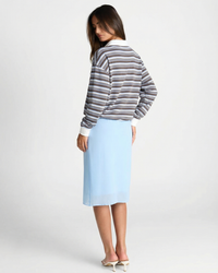 Ruby | Striped Long Sleeve Knit Polo Top