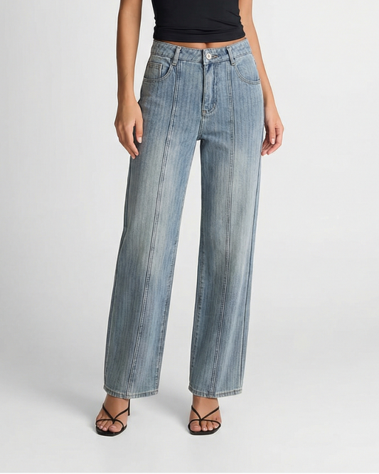 Wren | Wide Leg Jeans Light Blue High Waisted Straight Leg