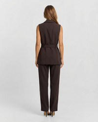 Heidi | Sleeveless Blazer Wide Leg Trousers Set
