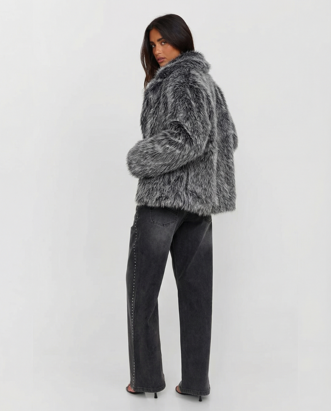 Aurora | Wide Lapel Shaggy Faux Fur Jacket