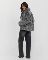Aurora | Wide Lapel Shaggy Faux Fur Jacket