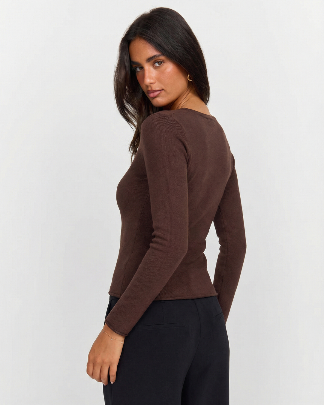 Annabelle | Deep V-Neck O-Ring Ruched Crop Top