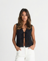 Eliza | Broderie Anglaise Tie-Front Top