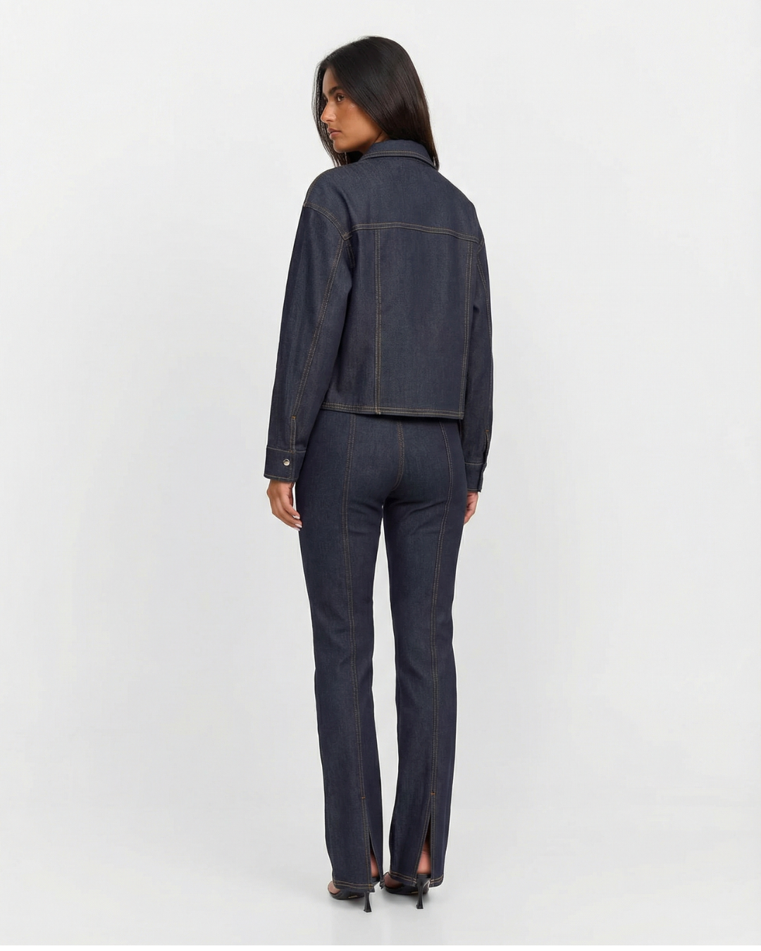 Violet | Dark Wash Denim Structured Co-ord Set