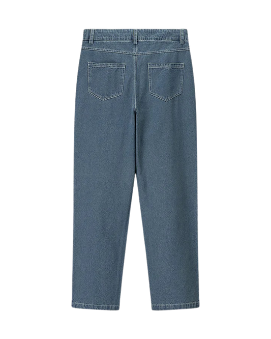 Liv | Wide Leg Jeans Light Blue High Waisted Embellished Straight