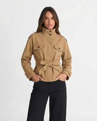 Layla | Cropped Camel Utility Jacket