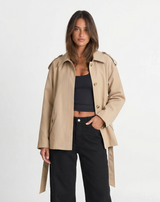 Caitlin | Cropped Belted Trench Coat