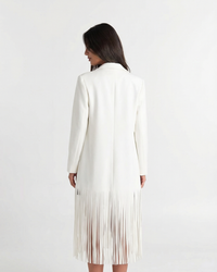 Sophia | Fringe Hem Longline Oversized Blazer