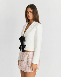 Lena | Structured Cropped White Blazer