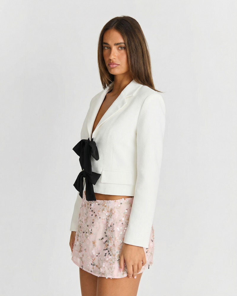 Lena | cropped white blazer