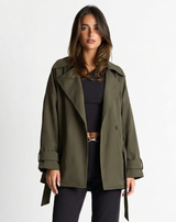 Maisie | Cropped Belted Trench Coat