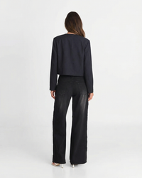 Naomi | Cropped Gold Button Blazer