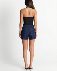 Sadie | Asymmetric Wrap-Front Denim Mini Skirt