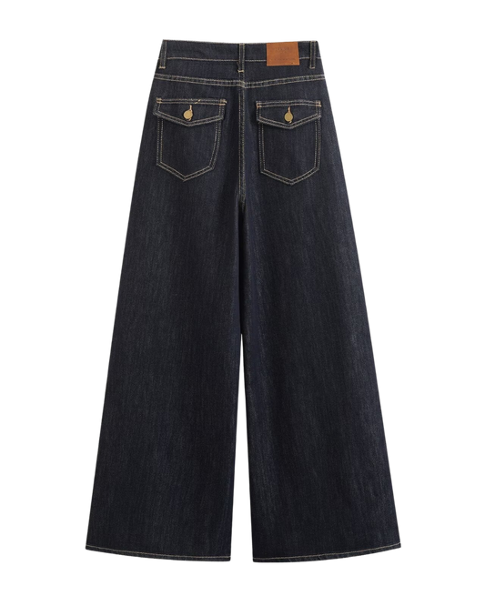 Sable | Wide Leg Jeans Dark Blue High Waisted