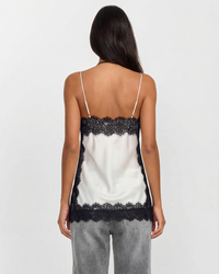 Evelyn | Lace Trim Satin Cami Top