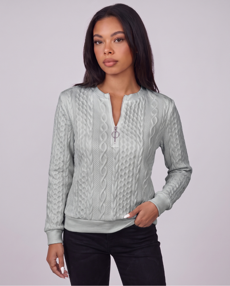 Juliette | Women's Cable Knit Zip Up Jumper