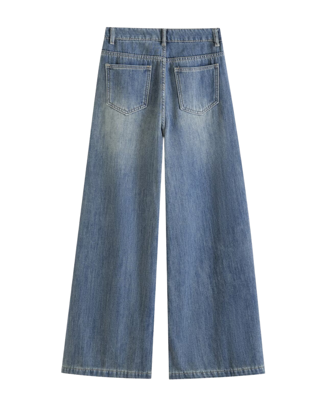 Maren | Wide Leg Jeans Light Blue High Waisted Vintage Faded