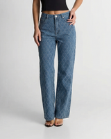 Robyn | High Waist Embellished Straight Leg Jeans