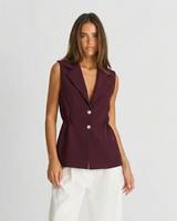 Josephine | Lapel Tailored Sleeveless Vest