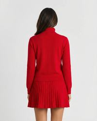 Emilia | Turtleneck Knit Pleated Skirt Co-ord Set