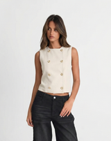 Alice | Cropped Double-Breasted Tailored Vest