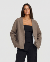 Nina | Collarless Cropped Blazer