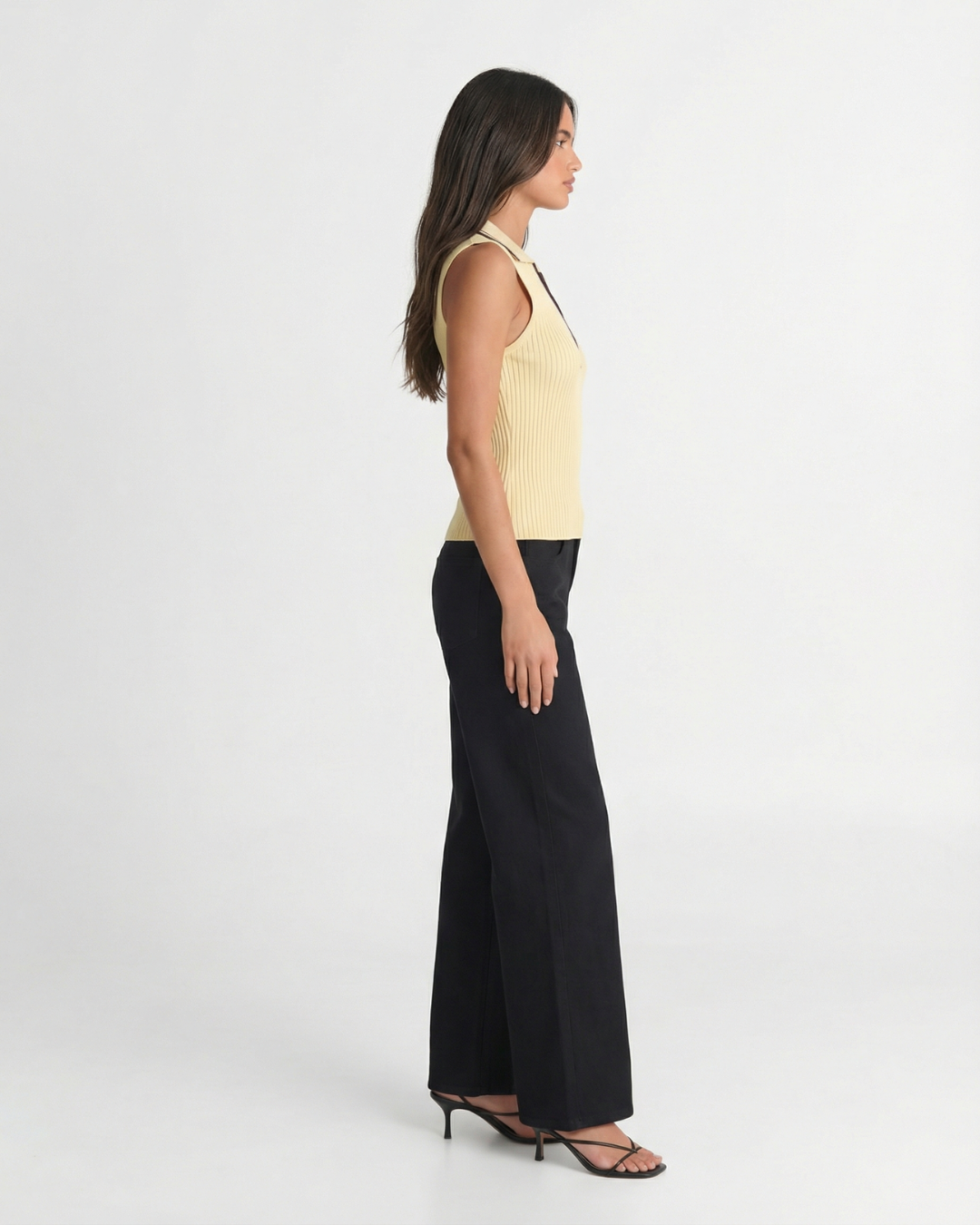 Polly | Polo Collar Ribbed Knit Top