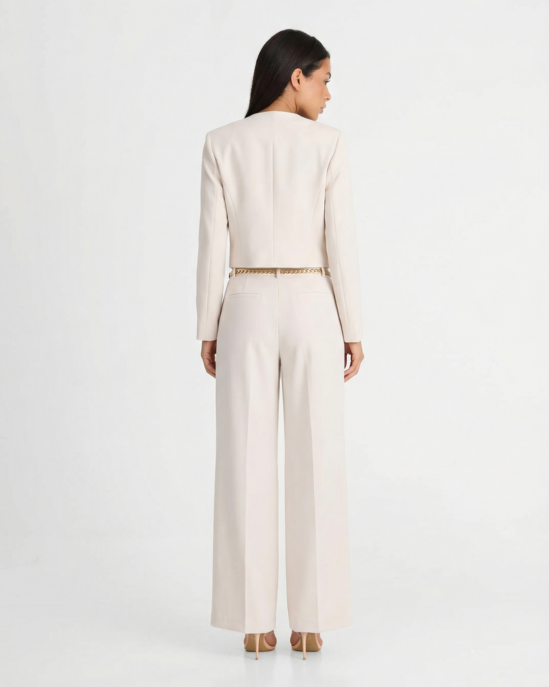 Beatrice | Refined Gold Button Wide Leg Co-ord