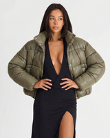 Rosie | High Collar Quilted Cropped Puffer Jacket