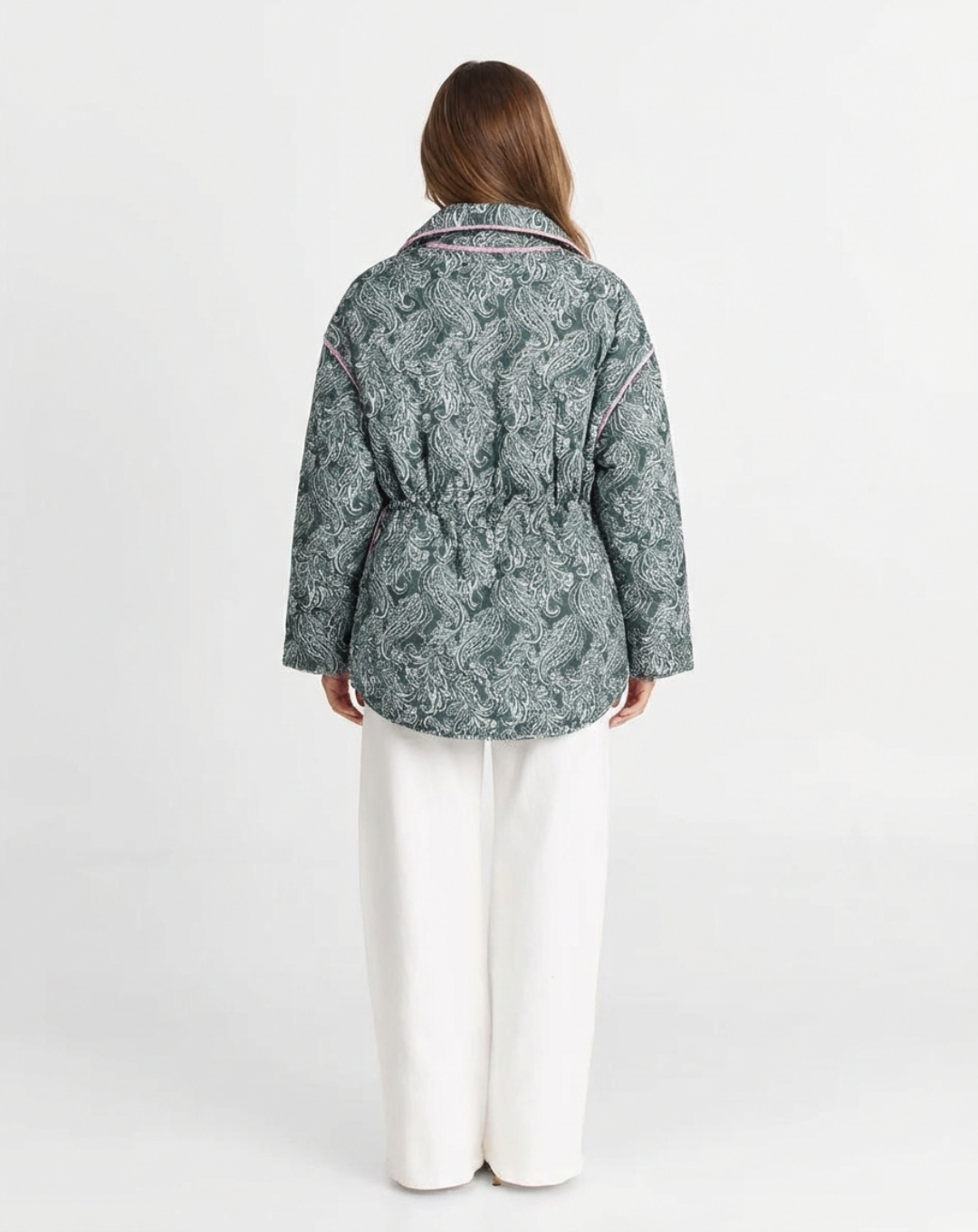 Aria | Reversible Paisley Quilted Puffer Jacket