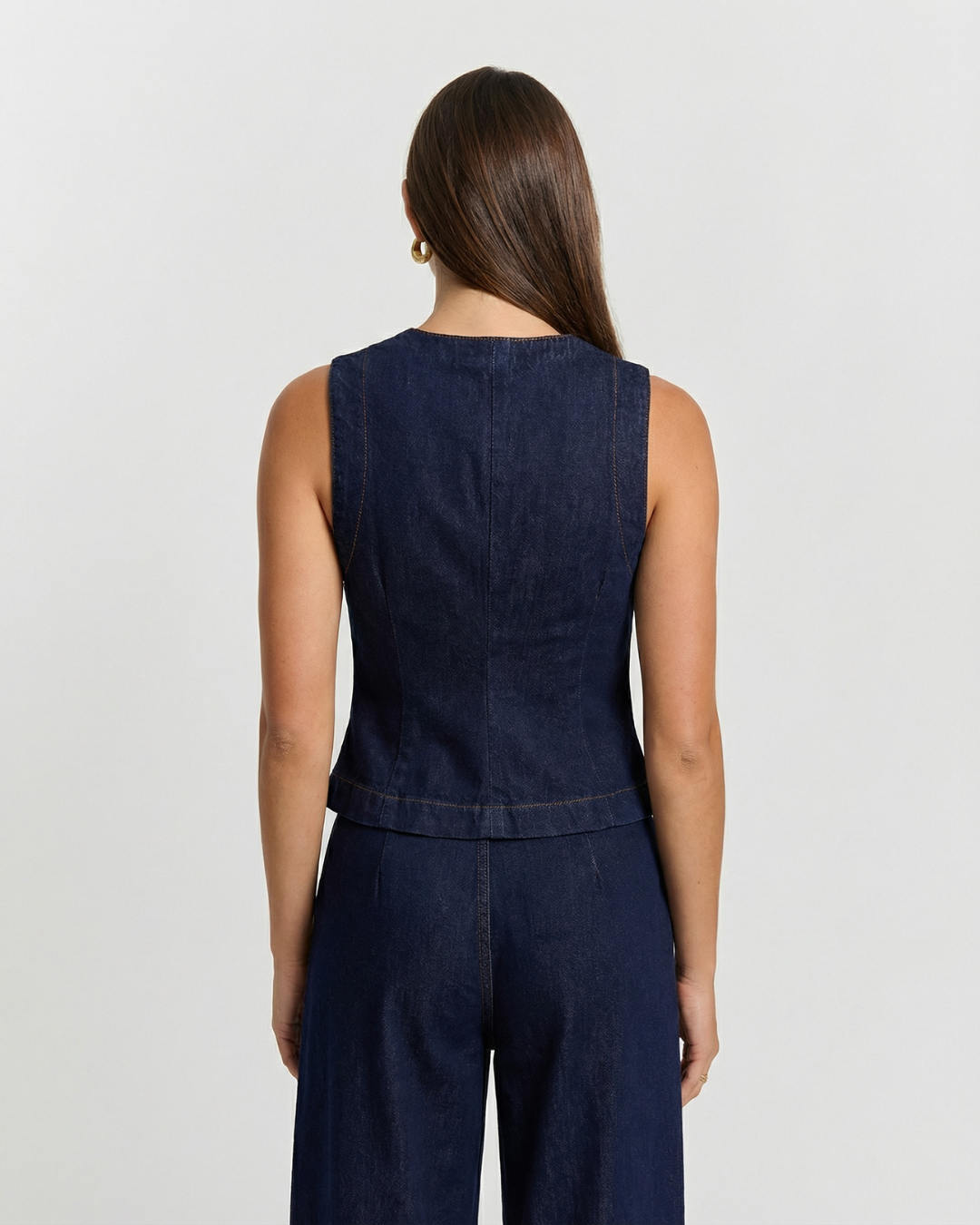 Hattie | Dark Wash Denim Waistcoat Jeans Co-ord Set